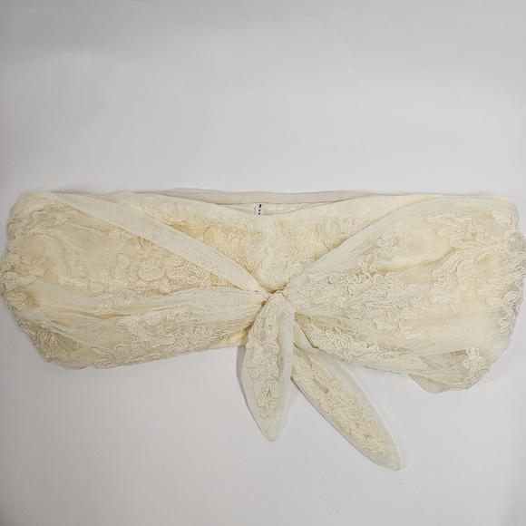 Free people Lace Bralette Bandeau Strapless Top Off-white‎ Size 8 - Picture 1 of 8